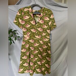 Playful Hedgehog Print Dress